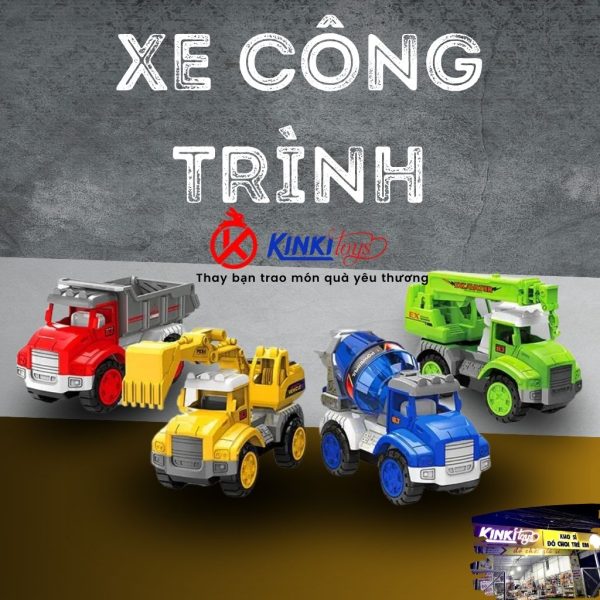 Bộ Đồ Chơi Xe Công Trình Túi 4 Chiếc